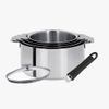 Série de 3 casseroles amovibles Mutine + Poignée Mutine Evolution 2.0 noire + couvercle 20cm - Visuel 0